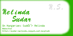 melinda sudar business card